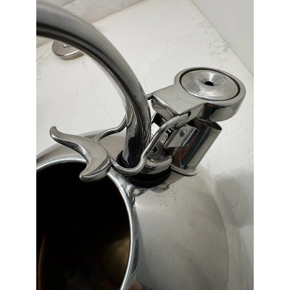 Circulon Style Whistling Tea Kettle 2.3-qt. Stainless Steel  Flip Up Spout
